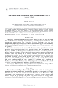 Leaf-mining moths (Lepidoptera) of the Biedrusko military area in western Poland