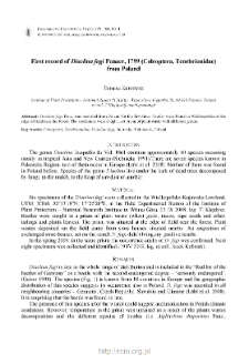 First record of Diaclina fagi Panzer, 1799 (Coleoptera, Tenebrionidae) from Poland