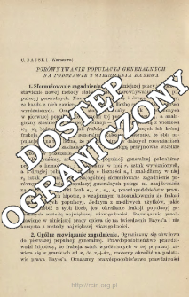 Por&oacute;wnywanie populacyj generalnych na podstawie twierdzenia Bayes'a