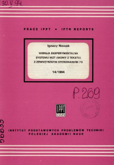 Wersja eksperymentalna systemu MZT (mowy z tekstu) z zewnętrznym sterowaniem FO