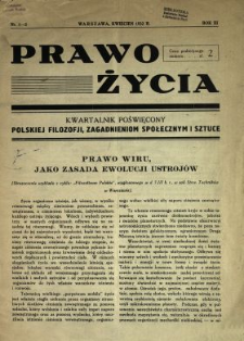 Prawo Życia : kwartalnik poświęcony polskiej filozofji i zagadnieniom społecznym