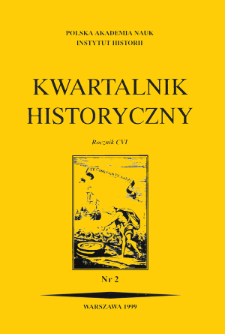 Kwartalnik Historyczny. R. 106 nr 2 (1999), Strony tytułowe, spis treści