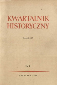 Kwartalnik Historyczny R. 70 nr 4 (1963), Title pages, Contents