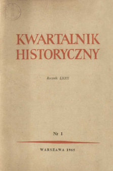 Kwartalnik Historyczny R. 72 nr 1 (1965), Title pages, Contents