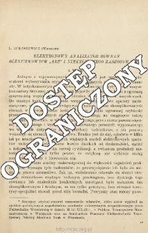 Elektronowy analizator r&oacute;wnań r&oacute;żniczkowych "Arr" i niekt&oacute;re jego zastosowania
