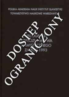 Bibliografia Językoznawstwa Slawistycznego za Rok 1993, z uzupełnieniami za Rok 1992. [Cz.] 2 (wyd. 1996)