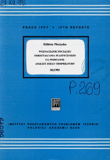 Wyznaczanie początku odkształcania plastycznego na podstawie analizy zmian temperatury