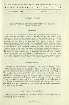 The effect of sulphur industry on epigeic and soil fauna