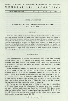 Ichneumonidae (Hymenoptera) of Warsaw and Mazovia