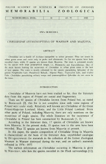 Chrisididae (Hymenoptera) of Warsaw and Mazovia