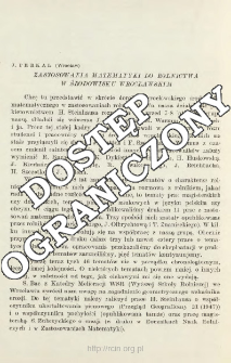 Zastosowania matematyki do rolnictwa w środowisku wrocławskim