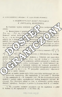 O por&oacute;wnywaniu kilku populacji z populacją kontrolną