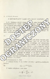 O estymowaniu całki kwadratu gęstości
