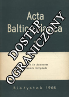 Acta Baltico-Slavica T. 3 (1966)