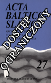 Acta Baltico-Slavica T. 27