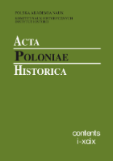 Acta Poloniae Historica T. 100 (2009), Contents I-XCIX