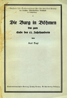 Die Burg in B&ouml;hmen bis zum Ende des 12. Jahrhunderts