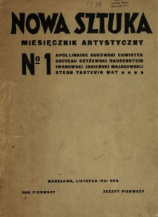 Nowa Sztuka : miesięcznik artystyczny 1921 z.1