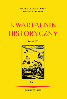 Kwartalnik Historyczny. R. 106 nr 4 (1999), Strony tytułowe, spis treści