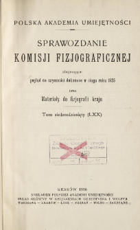 Sprawozdanie Komisji Fizjograficznej T. 70 (1935)