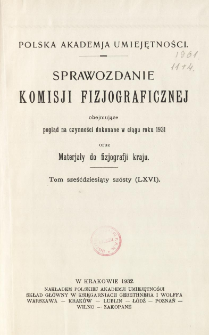 Sprawozdanie Komisji Fizjograficznej T. 66 (1931)