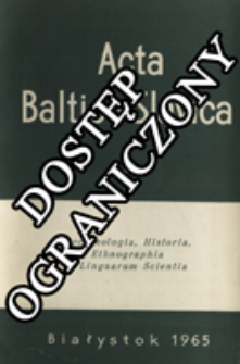 Acta Baltico-Slavica T. 2 (1970)