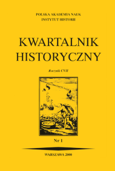 Kwartalnik Historyczny R. 107 nr 1 (2000), Title pages, Contents