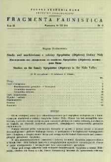 Studia nad much&oacute;wkami z rodziny Syrphidae (Diptera) Doliny Nidy = Issledovani&acirc; nad dvukrylymi iz semejstva Syrphidae (Diptera) doliny reki Nidy