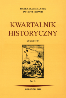 Kwartalnik Historyczny. R. 107 nr 3 (2000), Title pages, Contents