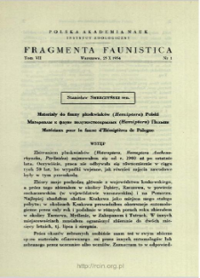 Materiały do fauny pluskwiak&oacute;w (Hemiptera) Polski = Materialy k faune polyžestkokrylyh (Hemiptera) Pol'₍i