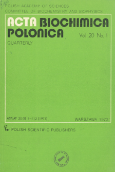 Acta biochimica Polonica, Vol. 20, No. 1, 1973