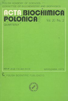 Acta biochimica Polonica, Vol. 20, No. 2, 1973