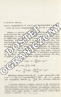 Ocena frekwencji w populacji element&oacute;w należących do klas niereprezentowanych w pr&oacute;bce