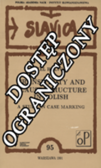 Transitivity and clause structure in Polish : a study in case marking