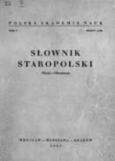 Słownik staropolski. T. 5 z. 4 (28), (Nieść - Oberman)