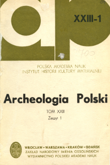 Archeologia Polski. Vol. 23 (1978) No 1, Reviews