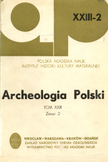 Archeologia Polski. Vol. 23 (1978) No 2, Reviews