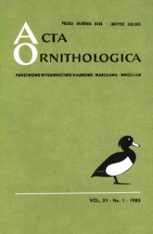 Acta Ornithologica ; vol. 22, no 2 - Spis treści