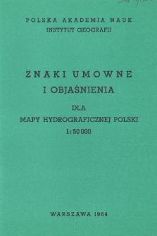 Znaki umowne i objaśnienia dla mapy hydrograficznej Polski 1:50 000