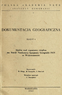Studia nad wymianą cieplną na Stacji Naukowej Instytutu Geografii PAN w Wojcieszowie