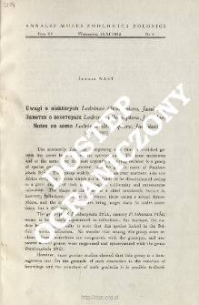 Notes on some Ledrinae (Homoptera, Jassidae)