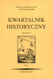 Kwartalnik Historyczny. R. 106 nr 1 (1999), Title pages, Contents