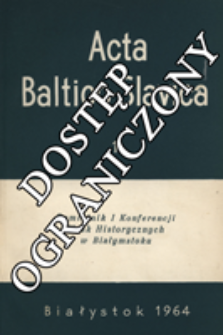 Acta Baltico-Slavica. T. 1 (1968)