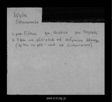 Wola Ostaszewska. Files of Ciechanow district in the Middle Ages. Files of Historico-Geographical Dictionary of Masovia in the Middle Ages