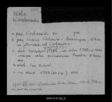 Wola Wierzbowska. Files of Ciechanow district in the Middle Ages. Files of Historico-Geographical Dictionary of Masovia in the Middle Ages
