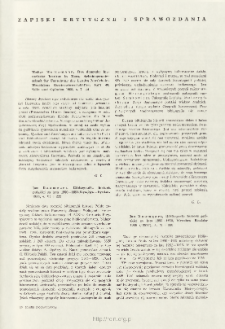 Studia Źródłoznawcze = Commentationes T. 3 (1958), Zapiski krytyczne i sprawozdania