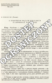 O niekt&oacute;rych pracach seminarium z zastosowań matematyki