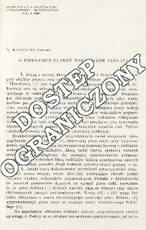 O rozkładzie znak&oacute;w wskaźnik&oacute;w Perkala