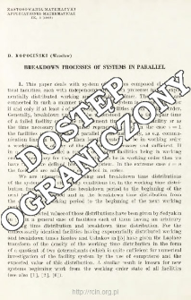 Breakdown processes of systems in parallel