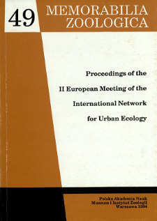 Proceedings of the II European Meeting of the International Network for Urban Ecology, [Mądralin near Warsaw on 15-17 December 1992] - contens